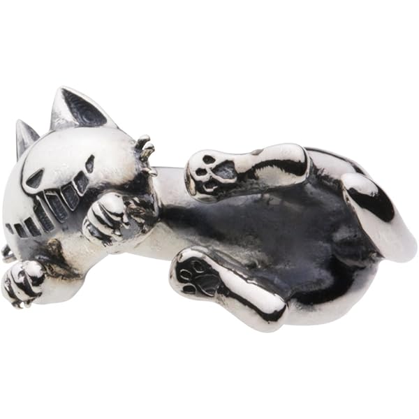 みーるん☻ 黒猫さんとスカルの仲良しピアス Amazon | [亜細亜宝飾堂] 黒猫 ピアス ブラック ユニーク